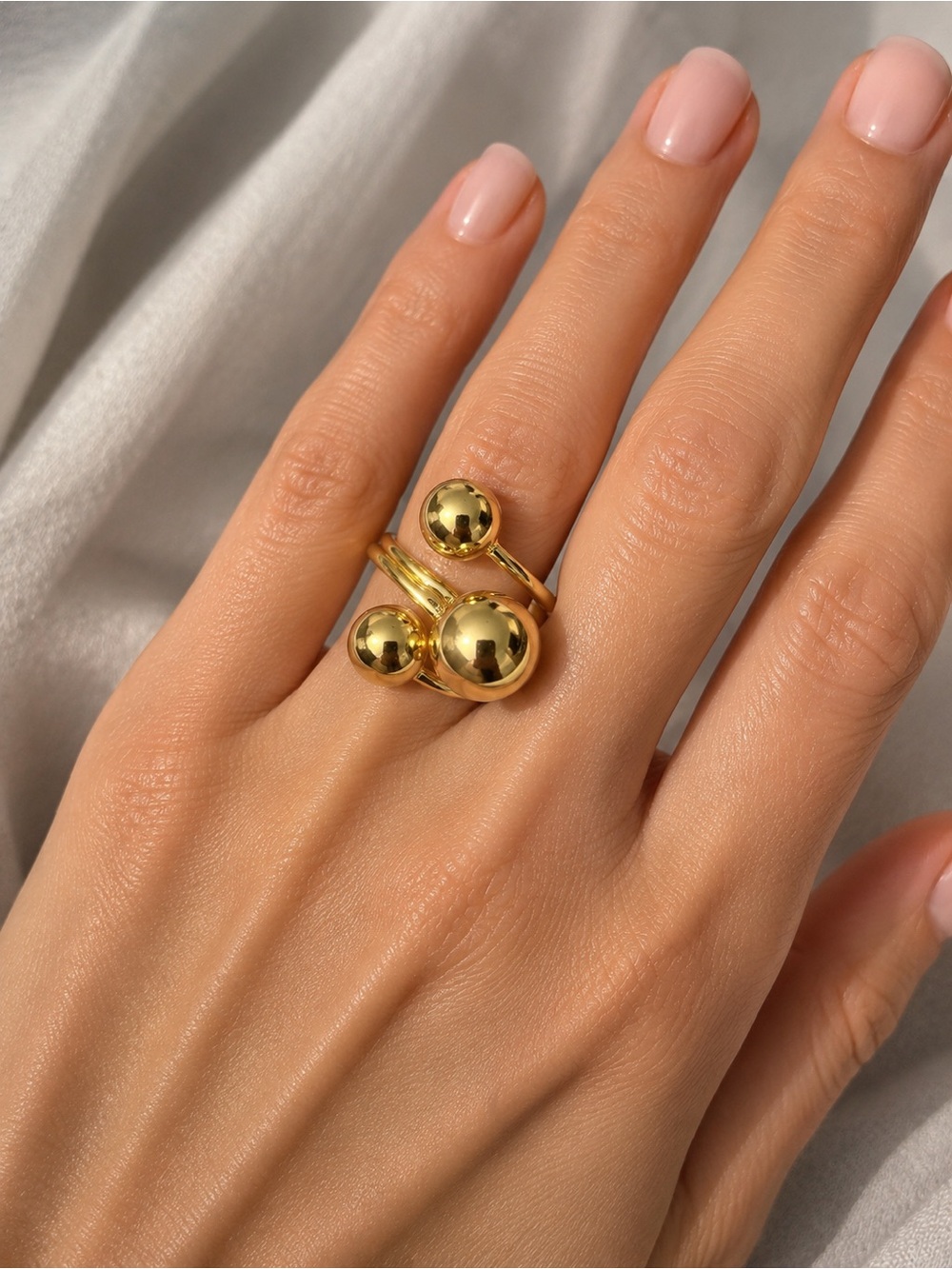 Zara Gold Tone Orb Statement Ring - Women Jewelry NWOT
